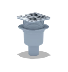 Трап сух. вертик. выпуск 50 рег. решетка нержавейка 120*120 (с металлической окантовкой) , ANI PLAST