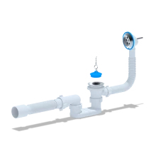 Сифон Ани для ванны с вып/перплоский с трубой 40/50, ANIPLAST