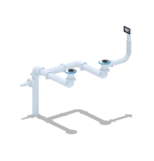 Набор для дв.универс.разноур.сифона 240 с переливом, ANI PLAST