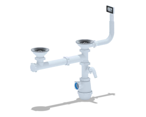 Cифон АНИ Грот  3 1/2*40 дв.одноур. смещ.с гибк. перел.и отв. с/м, ANI PLAST