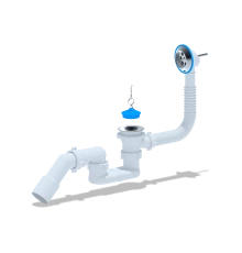 Сифон Ани для ванны с вып/перплоский с трубой 45 40/50, ANI PLAST