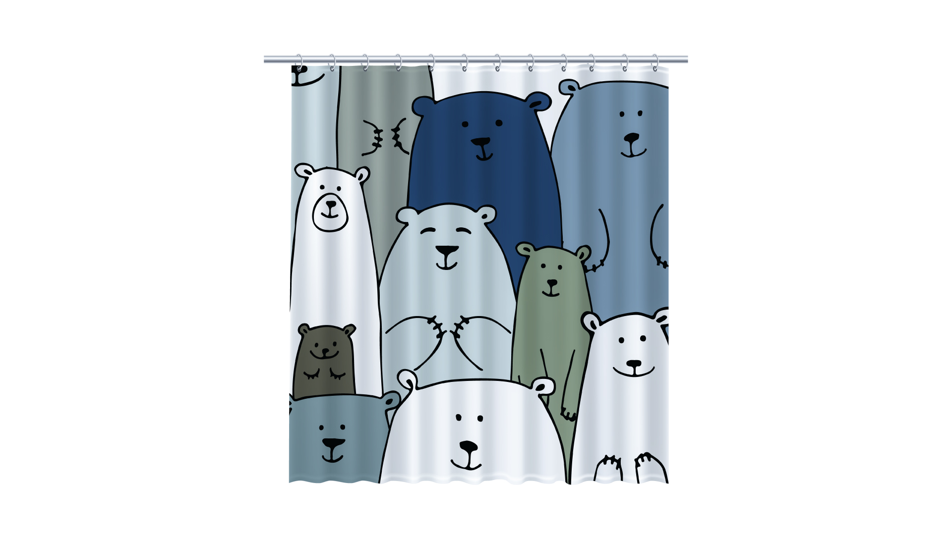 Шторка для ванной Fixsen Bear  FX-2503, без колец