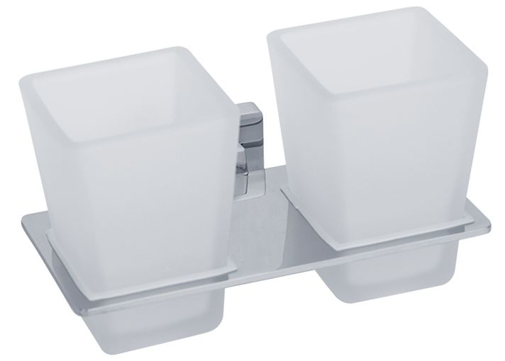 Стакан двойной настенный Veragio, хром/матовое стекло VR.RMB-4942.CR