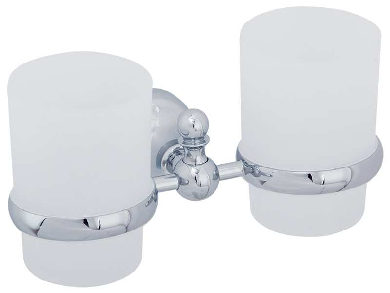 Стакан двойной настенный Veragio Gialetta VR.GIL-6442.CR, матовое стекло/хром