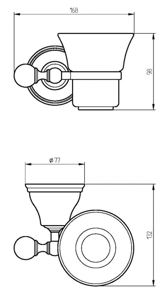 Стакан настенный Migliore Provance 17643, цвет бронза