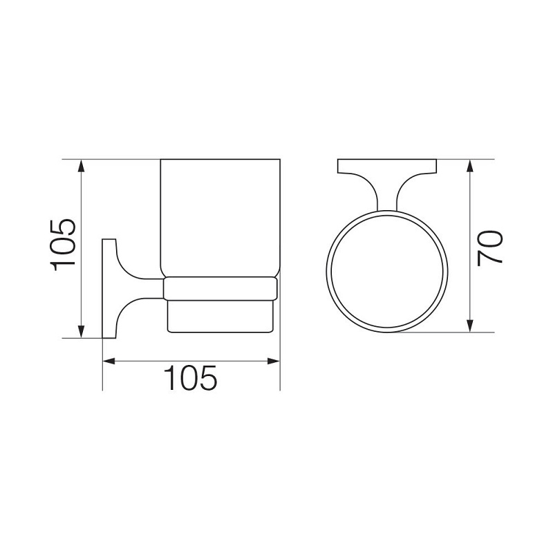 Стакан настенный Veragio Oscar OSC-5240.CR, хром/матовое стекло