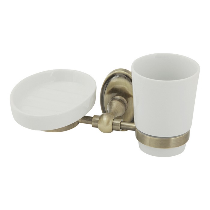 Стакан с мыльницей настенный Veragio Bonjour, бронза VR.BNR-7843.BR